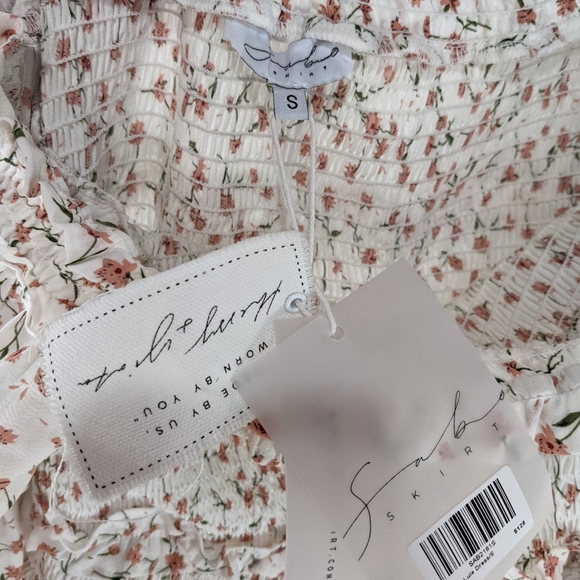 Sabo Skirt Shirred Lule Floral Off Shoulder Mini - Picture 8 of 12